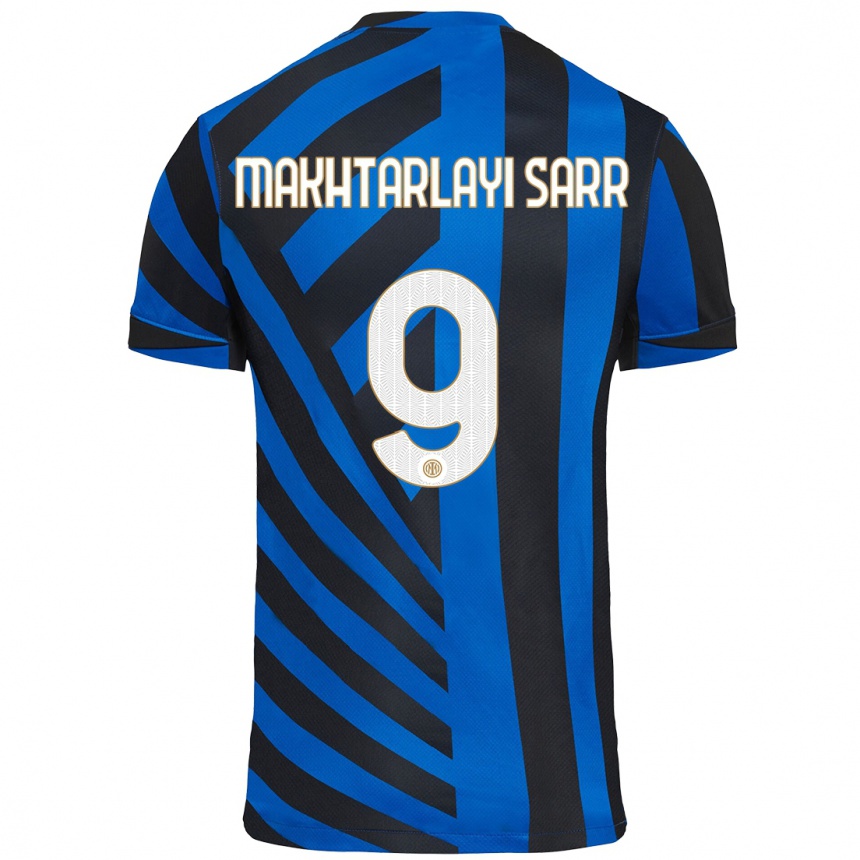 Kids Football Amadou Makhtarlayi Sarr #9 Blue Black Home Jersey 2024/25 T-Shirt Uk