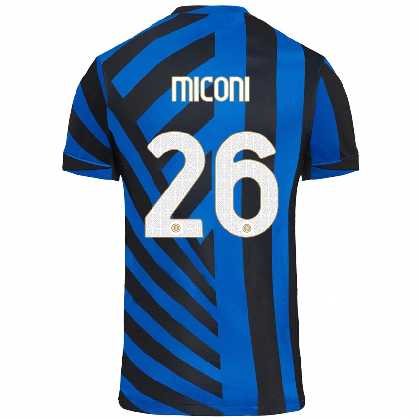 Kids Football Riccardo Miconi #26 Blue Black Home Jersey 2024/25 T-Shirt Uk