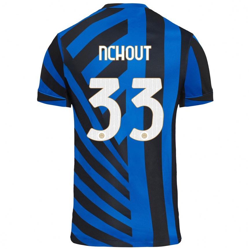 Kids Football Ajara Nchout #33 Blue Black Home Jersey 2024/25 T-Shirt Uk