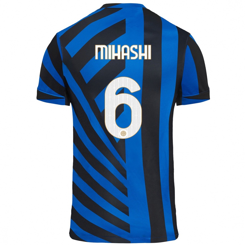 Kids Football Mana Mihashi #6 Blue Black Home Jersey 2024/25 T-Shirt Uk