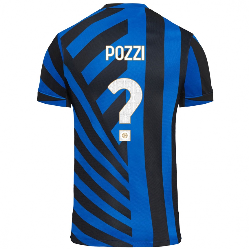 Kids Football Andrea Pozzi #0 Blue Black Home Jersey 2024/25 T-Shirt Uk