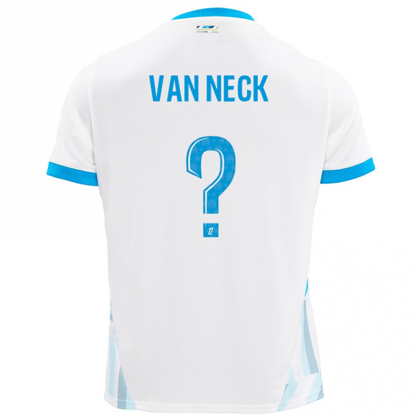 Kids Football Jelle Van Neck #0 White Sky Blue Home Jersey 2024/25 T-Shirt Uk