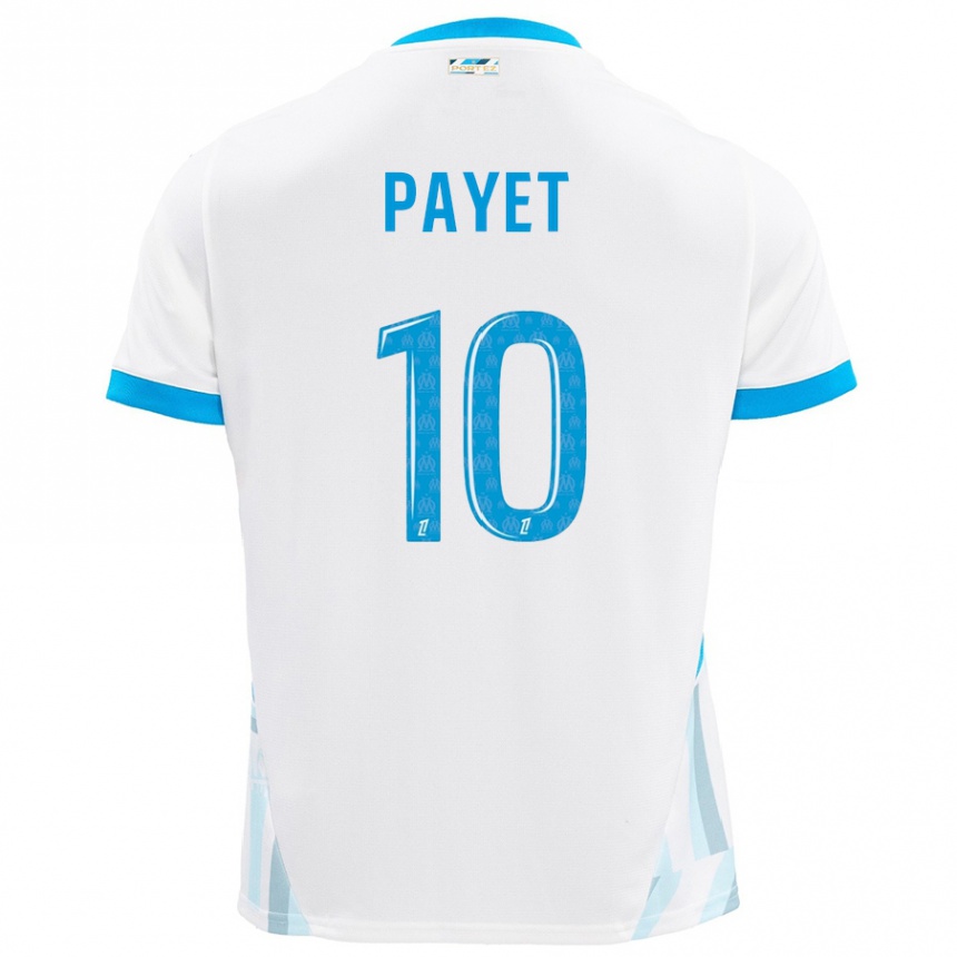 Kids Football Dimitri Payet #10 White Sky Blue Home Jersey 2024/25 T-Shirt Uk