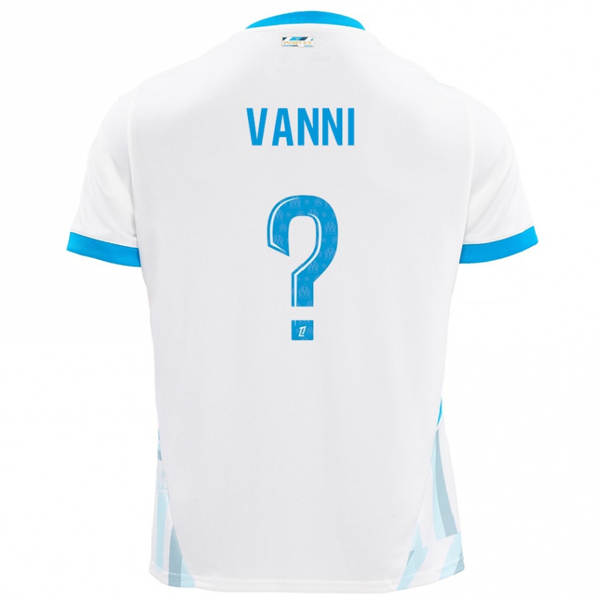 Kids Football Fabio Vanni #0 White Sky Blue Home Jersey 2024/25 T-Shirt Uk