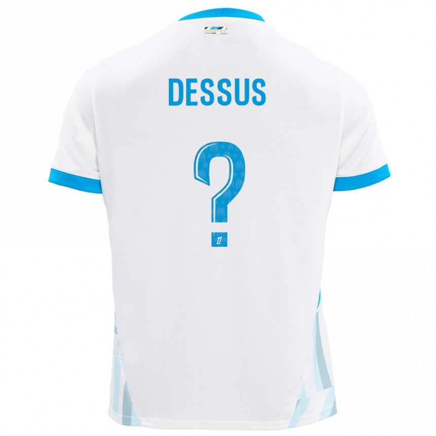 Kids Football Bastien Dessus #0 White Sky Blue Home Jersey 2024/25 T-Shirt Uk