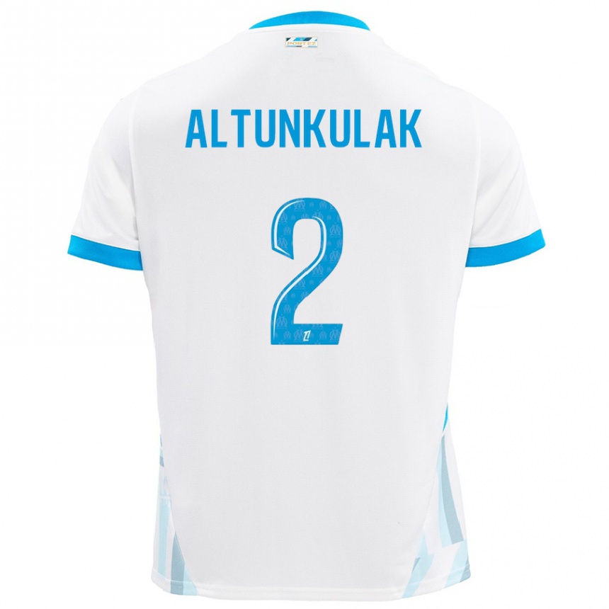 Kids Football Selen Altunkulak #2 White Sky Blue Home Jersey 2024/25 T-Shirt Uk