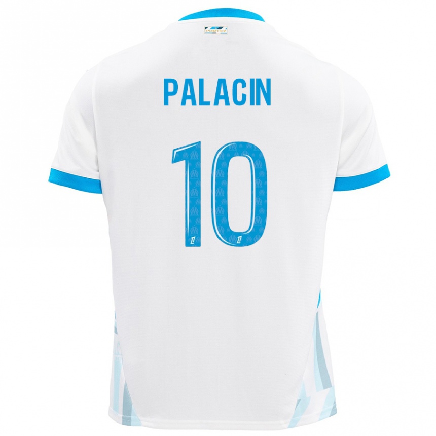 Kids Football Sara Palacin #10 White Sky Blue Home Jersey 2024/25 T-Shirt Uk