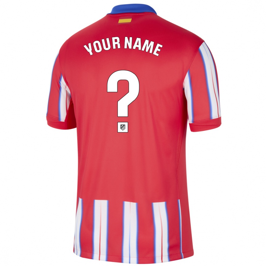 Kids Football Your Name #0 Red White Blue Home Jersey 2024/25 T-Shirt Uk