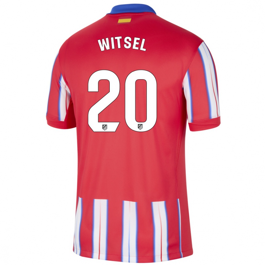 Kids Football Axel Witsel #20 Red White Blue Home Jersey 2024/25 T-Shirt Uk