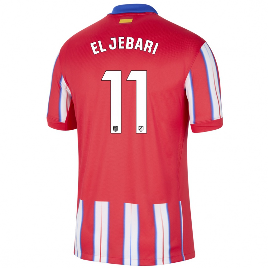 Kids Football Salim El Jebari #11 Red White Blue Home Jersey 2024/25 T-Shirt Uk