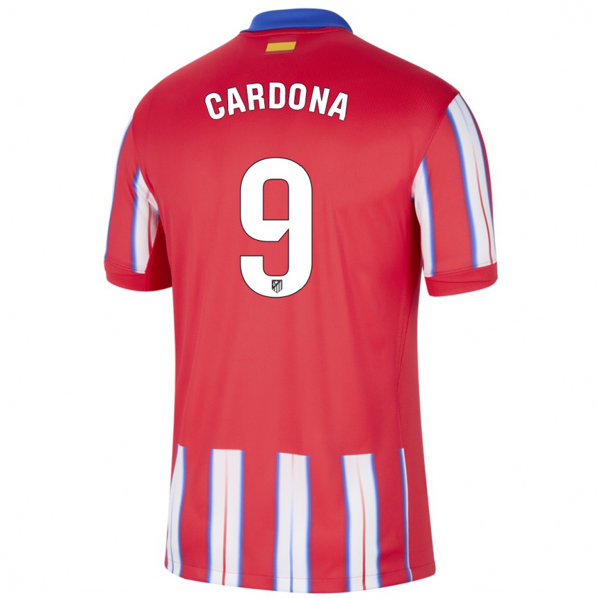 Kids Football Marta Cardona #9 Red White Blue Home Jersey 2024/25 T-Shirt Uk