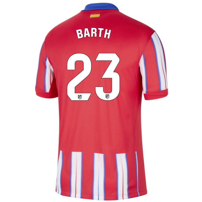 Kids Football Merle Barth #23 Red White Blue Home Jersey 2024/25 T-Shirt Uk