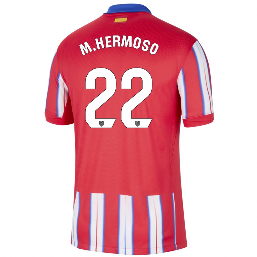 Kids Football Mario Hermoso #22 Red White Blue Home Jersey 2024/25 T-Shirt Uk