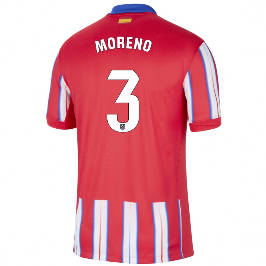 Kids Football Marco Moreno #3 Red White Blue Home Jersey 2024/25 T-Shirt Uk