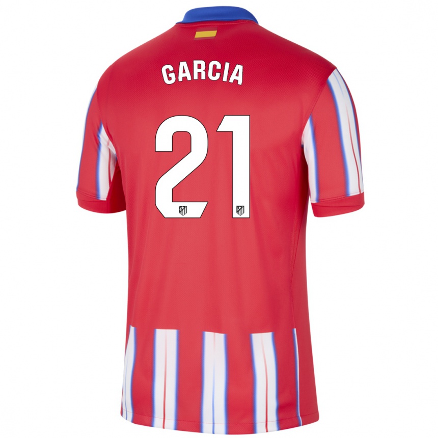 Kids Football Sheila Garcia #21 Red White Blue Home Jersey 2024/25 T-Shirt Uk