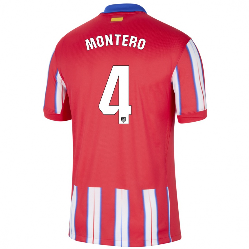 Kids Football Francisco Montero #4 Red White Blue Home Jersey 2024/25 T-Shirt Uk