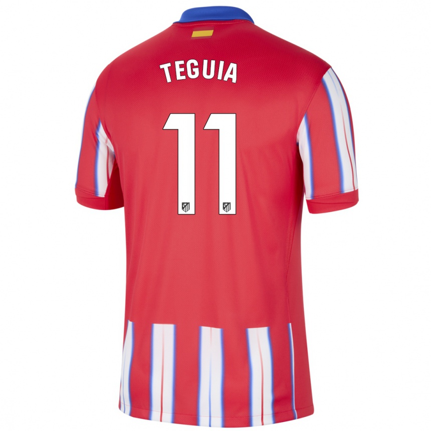 Kids Football Cedric Teguia #11 Red White Blue Home Jersey 2024/25 T-Shirt Uk