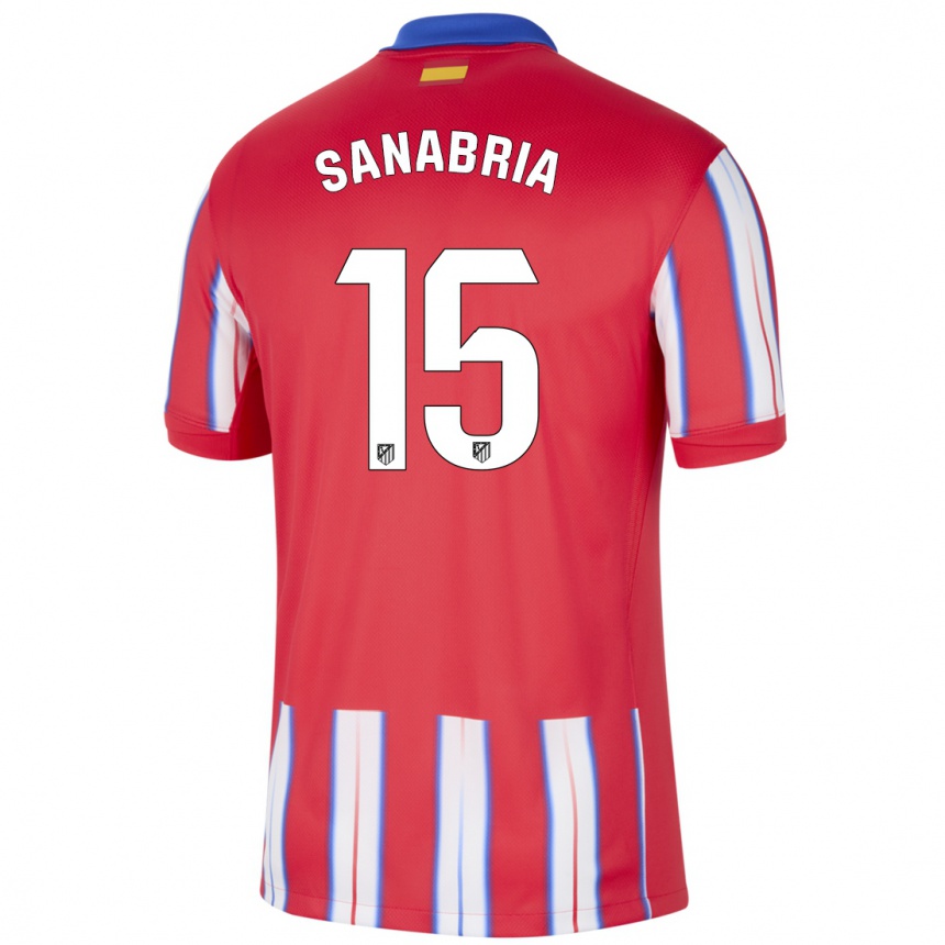 Kids Football Juan Sanabria #15 Red White Blue Home Jersey 2024/25 T-Shirt Uk