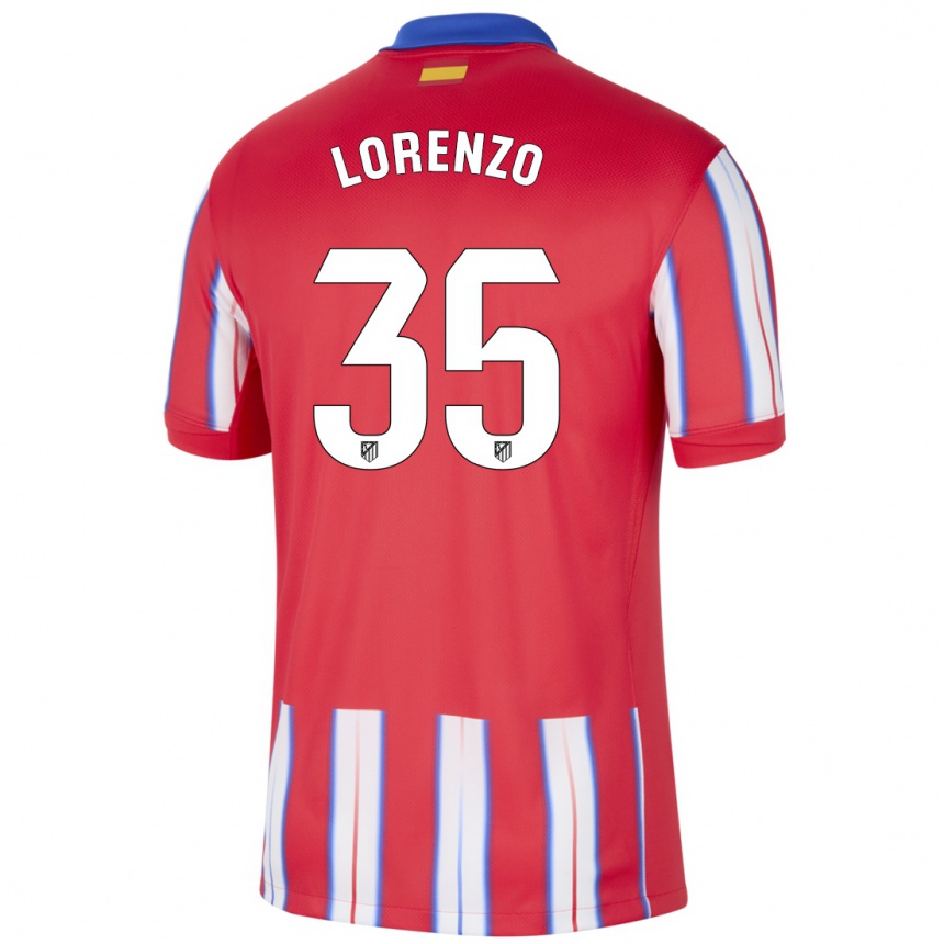 Kids Football Diego Lorenzo #35 Red White Blue Home Jersey 2024/25 T-Shirt Uk