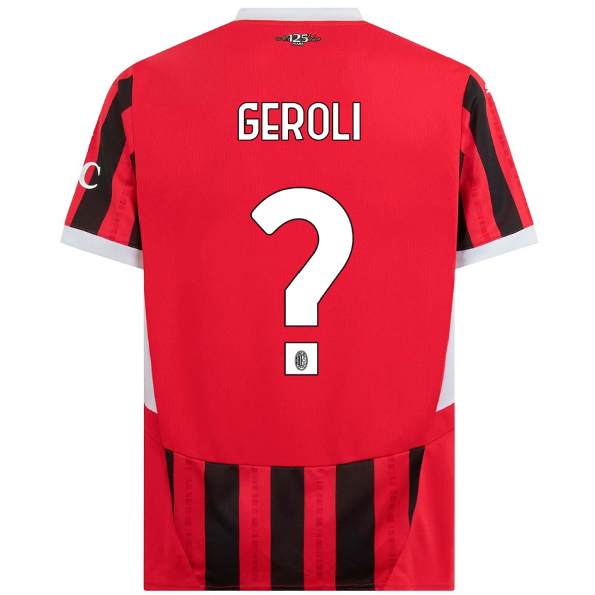 Kids Football Matteo Geroli #0 Red Black Home Jersey 2024/25 T-Shirt Uk