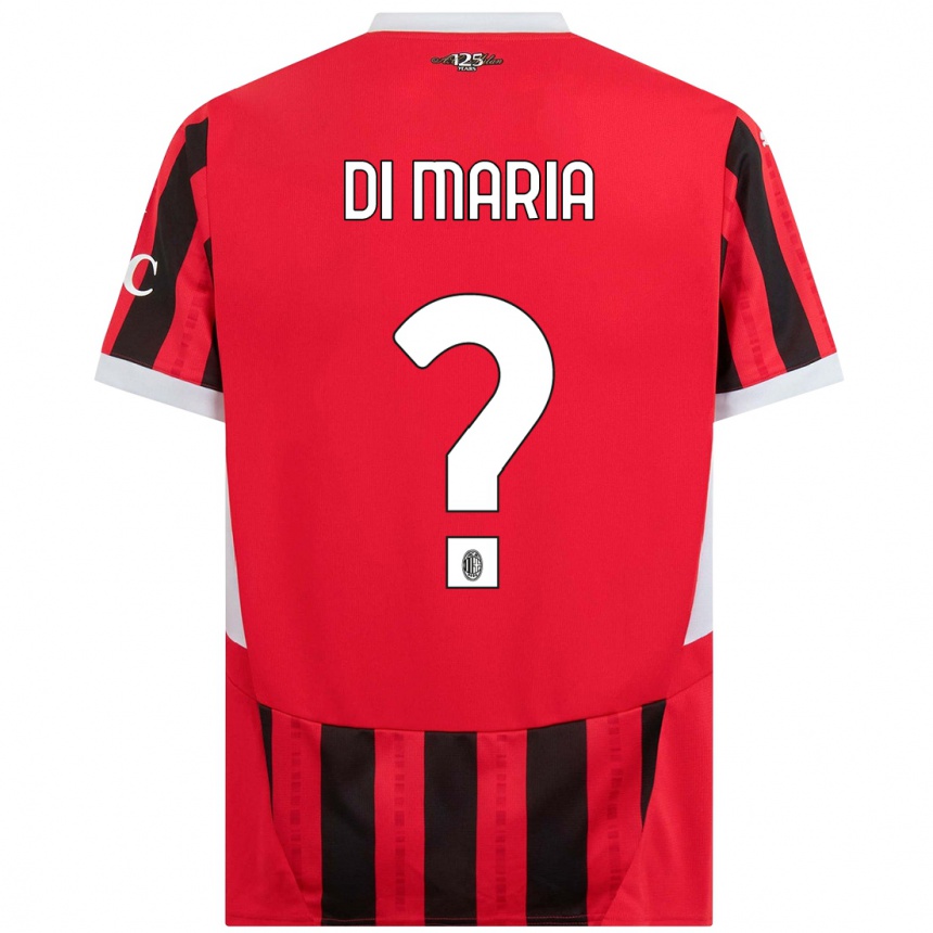 Kids Football Alessandro Di Maria #0 Red Black Home Jersey 2024/25 T-Shirt Uk