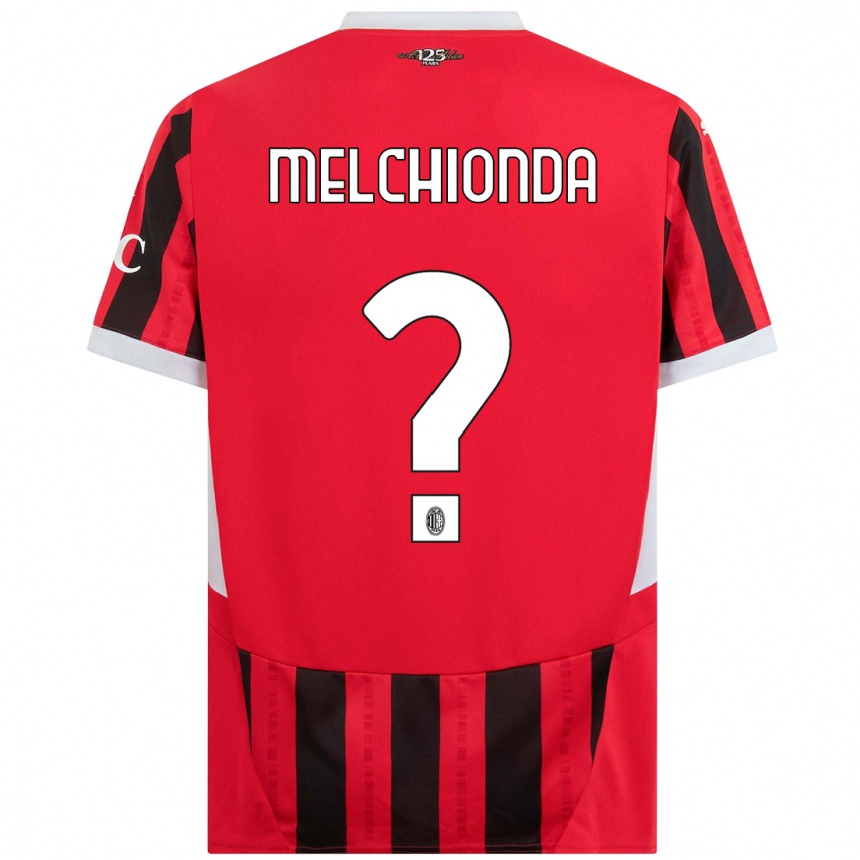 Kids Football Marco Melchionda #0 Red Black Home Jersey 2024/25 T-Shirt Uk