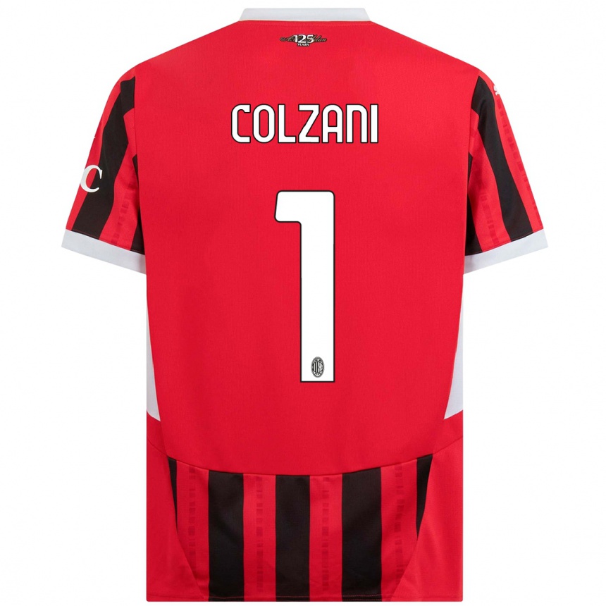 Kids Football Edoardo Colzani #1 Red Black Home Jersey 2024/25 T-Shirt Uk