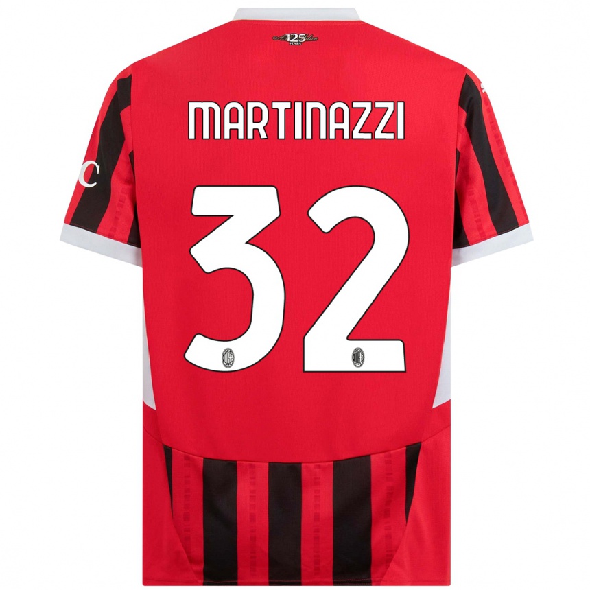 Kids Football Luca Martinazzi #32 Red Black Home Jersey 2024/25 T-Shirt Uk