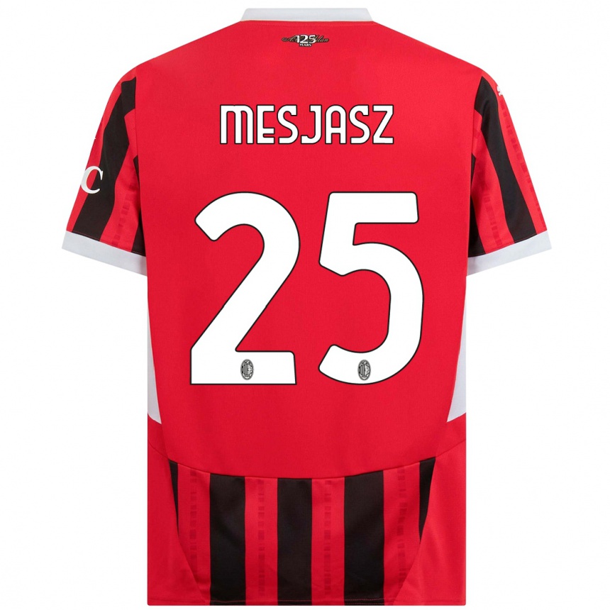 Kids Football Malgorzata Mesjasz #25 Red Black Home Jersey 2024/25 T-Shirt Uk