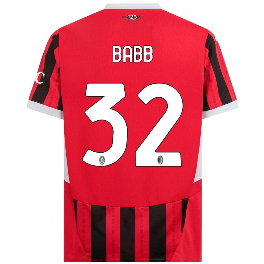 Kids Football Selena Delia Babb #32 Red Black Home Jersey 2024/25 T-Shirt Uk