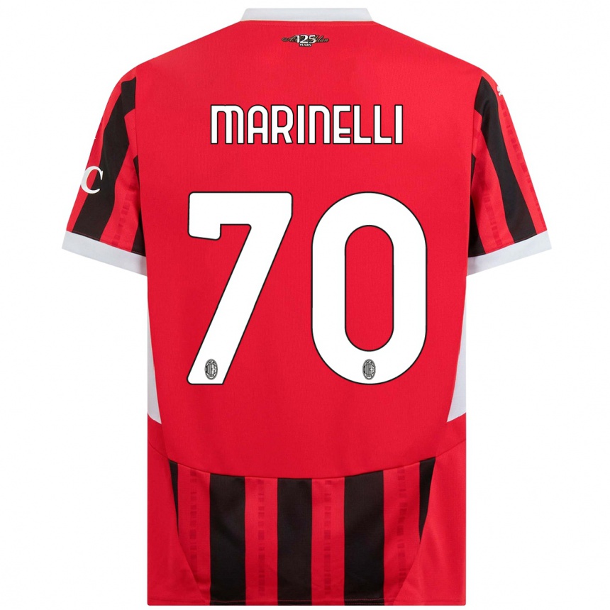 Kids Football Gloria Marinelli #70 Red Black Home Jersey 2024/25 T-Shirt Uk