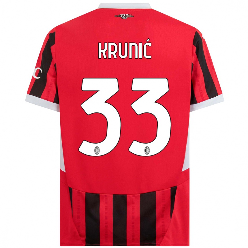 Kids Football Rade Krunic #33 Red Black Home Jersey 2024/25 T-Shirt Uk