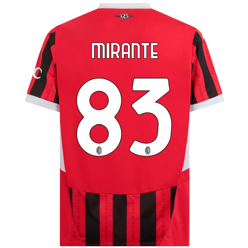 Kids Football Antonio Mirante #83 Red Black Home Jersey 2024/25 T-Shirt Uk