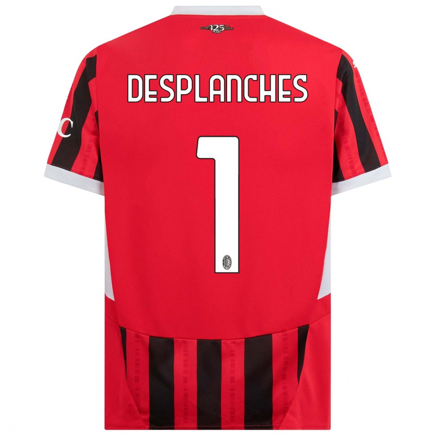 Kids Football Sebastiano Desplanches #1 Red Black Home Jersey 2024/25 T-Shirt Uk