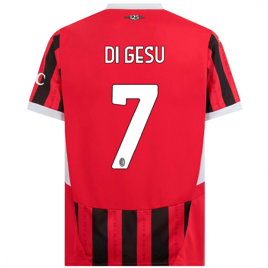 Kids Football Enrico Di Gesu #7 Red Black Home Jersey 2024/25 T-Shirt Uk