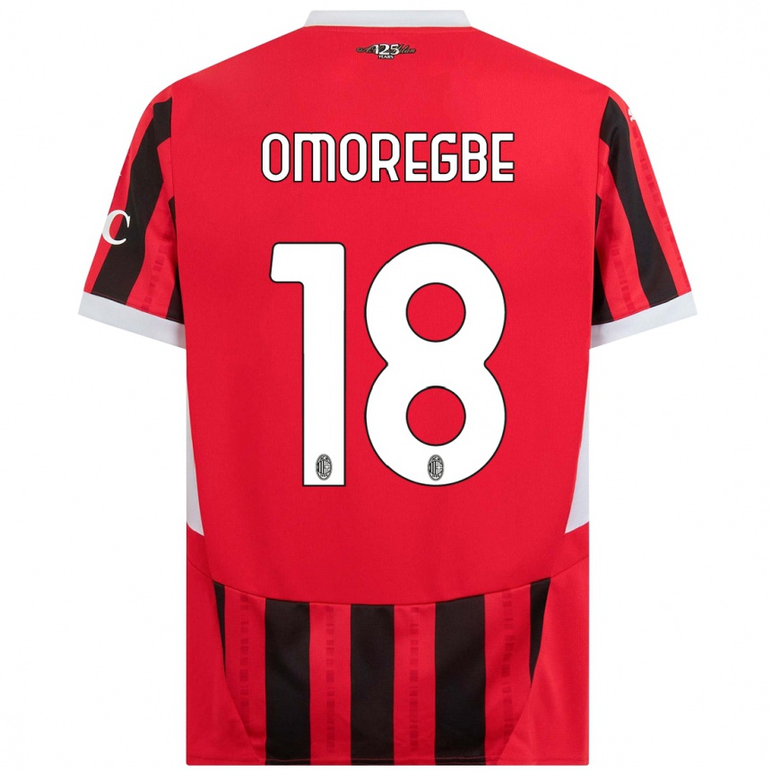 Kids Football Bob Murphy Omoregbe #18 Red Black Home Jersey 2024/25 T-Shirt Uk