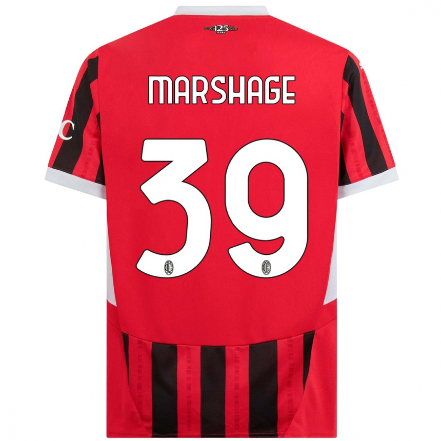 Kids Football Wilgot Marshage #39 Red Black Home Jersey 2024/25 T-Shirt Uk