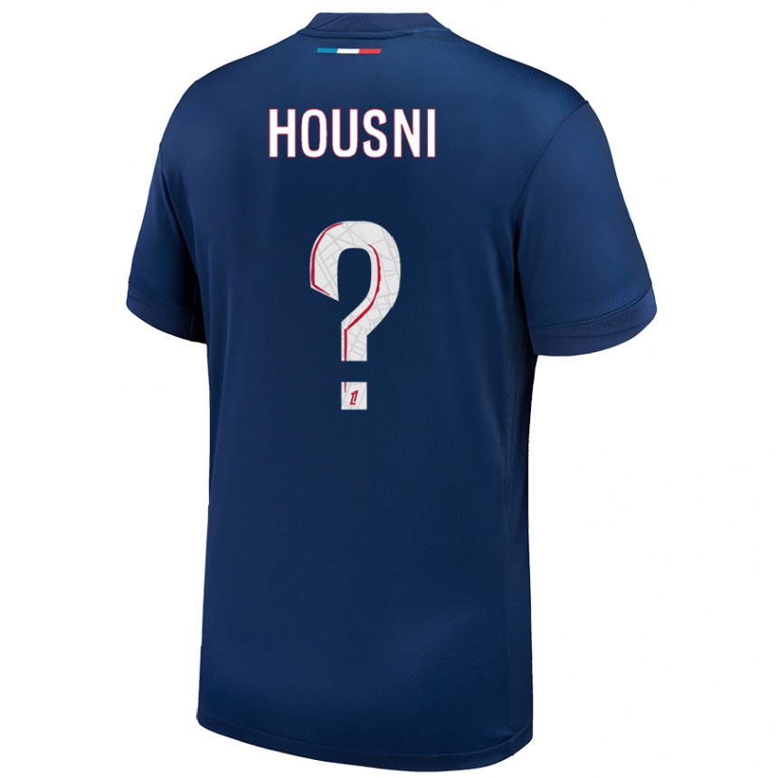 Kids Football Ilyes Housni #0 Navy Blue White Home Jersey 2024/25 T-Shirt Uk