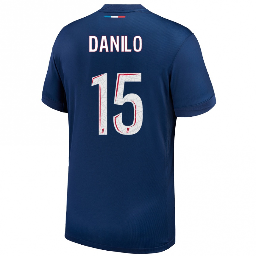 Kids Football Danilo Pereira #15 Navy Blue White Home Jersey 2024/25 T-Shirt Uk