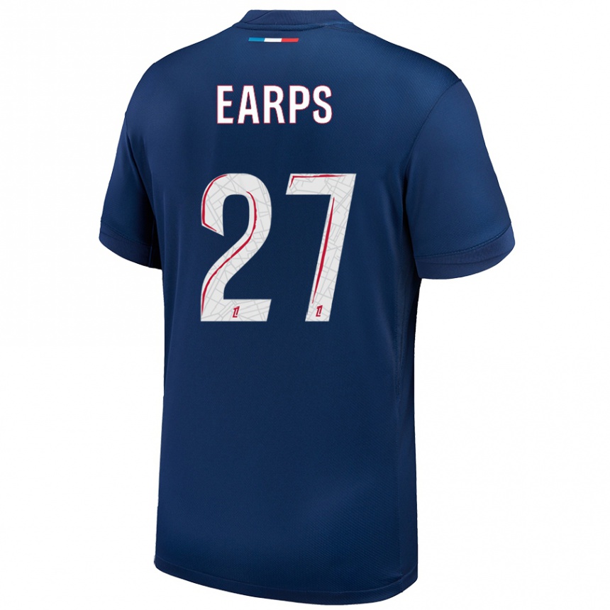 Kids Football Mary Earps #27 Navy Blue White Home Jersey 2024/25 T-Shirt Uk