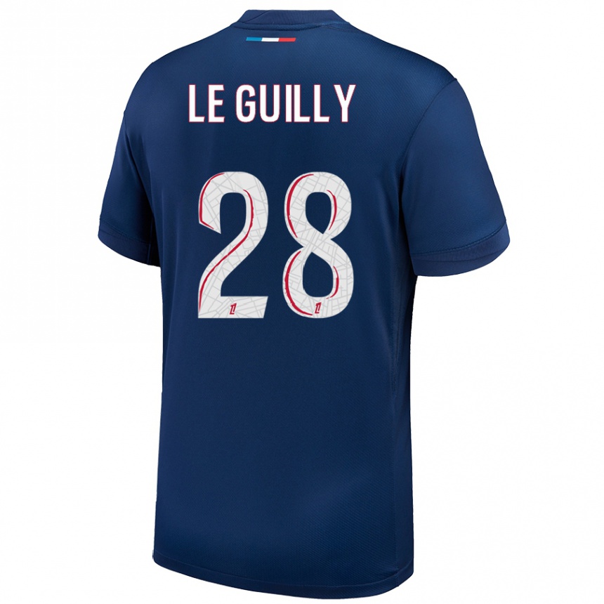 Kids Football Jade Le Guilly #28 Navy Blue White Home Jersey 2024/25 T-Shirt Uk