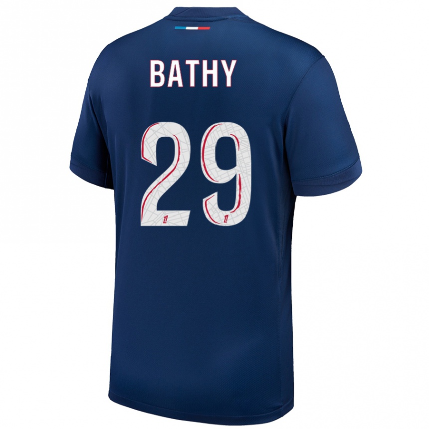 Kids Football Griedge Mbock Bathy #29 Navy Blue White Home Jersey 2024/25 T-Shirt Uk