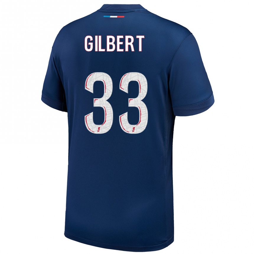 Kids Football Tara Elimbi Gilbert #33 Navy Blue White Home Jersey 2024/25 T-Shirt Uk