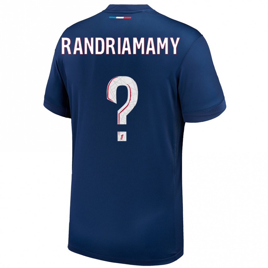 Kids Football Mathyas Randriamamy #0 Navy Blue White Home Jersey 2024/25 T-Shirt Uk