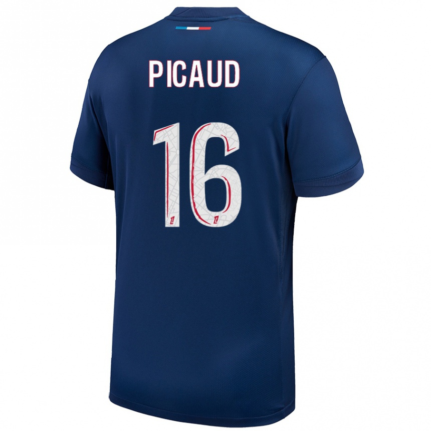 Kids Football Constance Picaud #16 Navy Blue White Home Jersey 2024/25 T-Shirt Uk