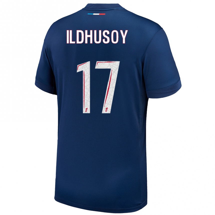 Kids Football Celin Bizet Ildhusoy #17 Navy Blue White Home Jersey 2024/25 T-Shirt Uk