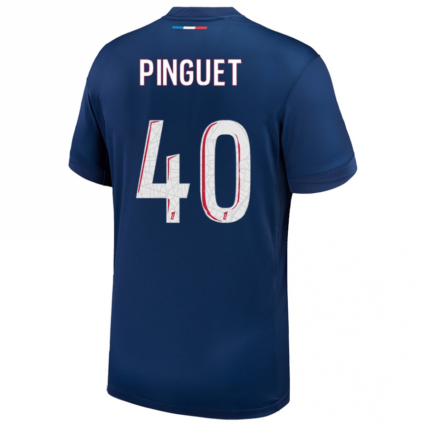 Kids Football Alice Pinguet #40 Navy Blue White Home Jersey 2024/25 T-Shirt Uk