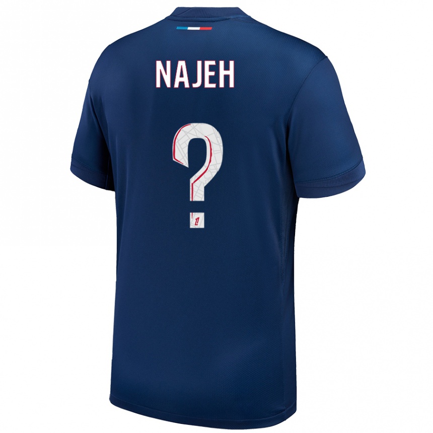 Kids Football Kais Najeh #0 Navy Blue White Home Jersey 2024/25 T-Shirt Uk