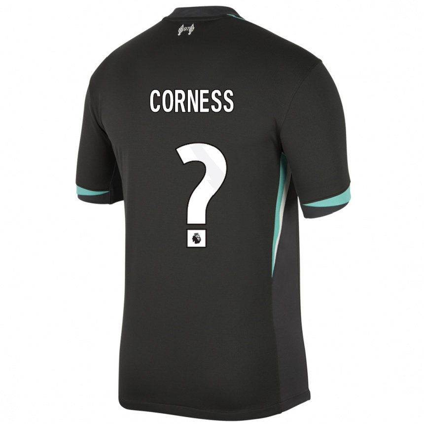 Kids Football Dominic Corness #0 Black Anthracite White Away Jersey 2024/25 T-Shirt Uk