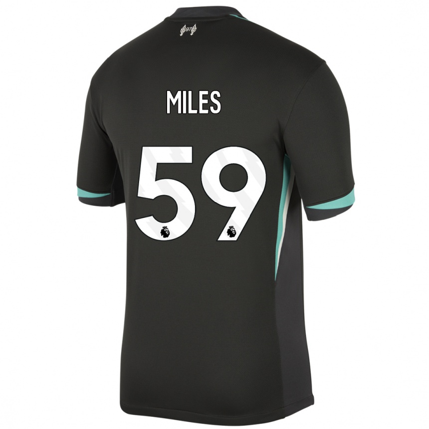 Kids Football Terence Miles #59 Black Anthracite White Away Jersey 2024/25 T-Shirt Uk